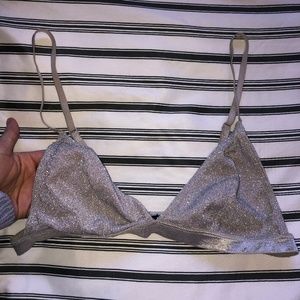 Urban Outfitters Silver Glitter Bralette